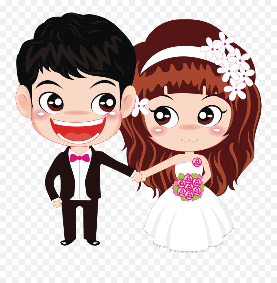 Engagement Clipart Wedding Drink - Love Is Wedding Png Cute Wedding Couple Cartoon Png,Engagement Png