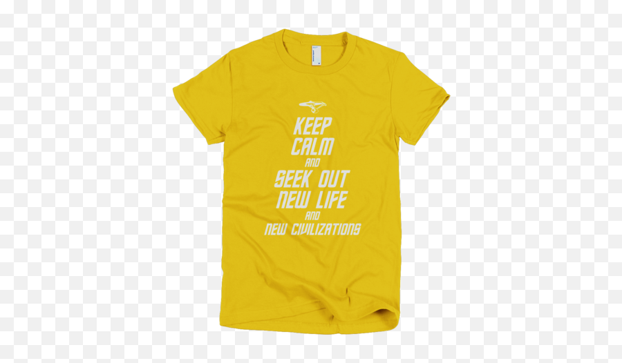 Star Trek T - Shirt Keep Calm And Seek Out New Life And New Civilizations Tos Short Sleeve Png,Starship Enterprise Png
