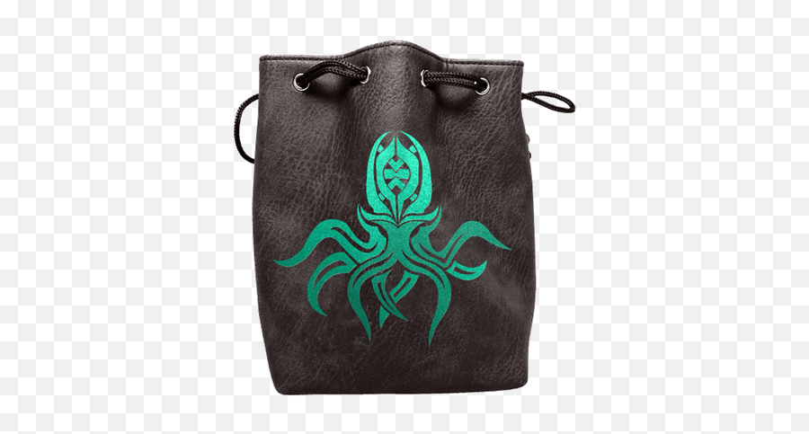 Black Leather Lite Cthulhu Design Self - Standing Large Dice Bag Common Octopus Png,Cthulhu Icon Png