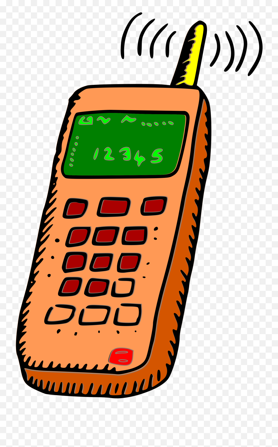 Orange Clipart Cell Phone - Phone Clipart Png,Transparent Cell Phones