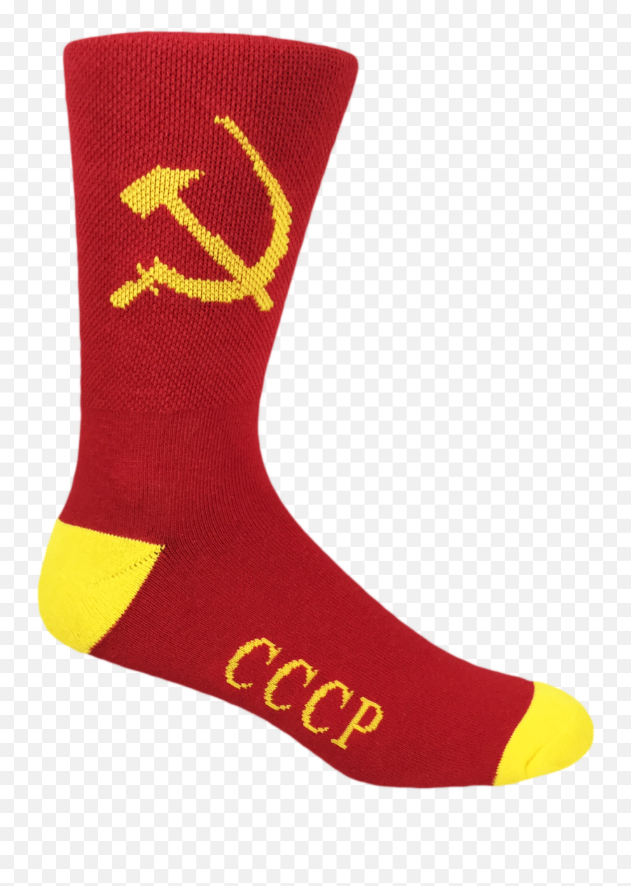 Download Red And Yellow Cccp Soviet Hammer Sickle - Sock Soviet Socks Png,Hammer And Sickle Transparent