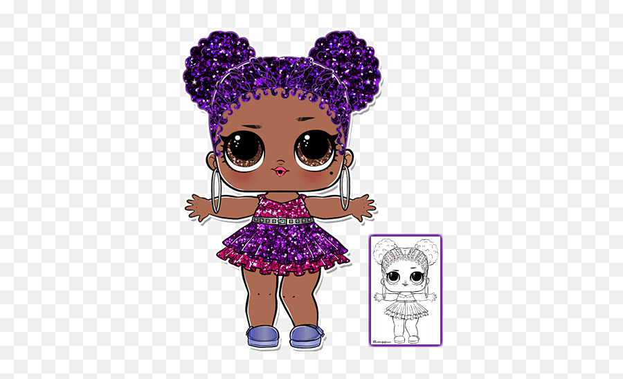 Purple Queen Lol Doll Coloring Page - Lol Surprise Purple Queen Png,Lol Png