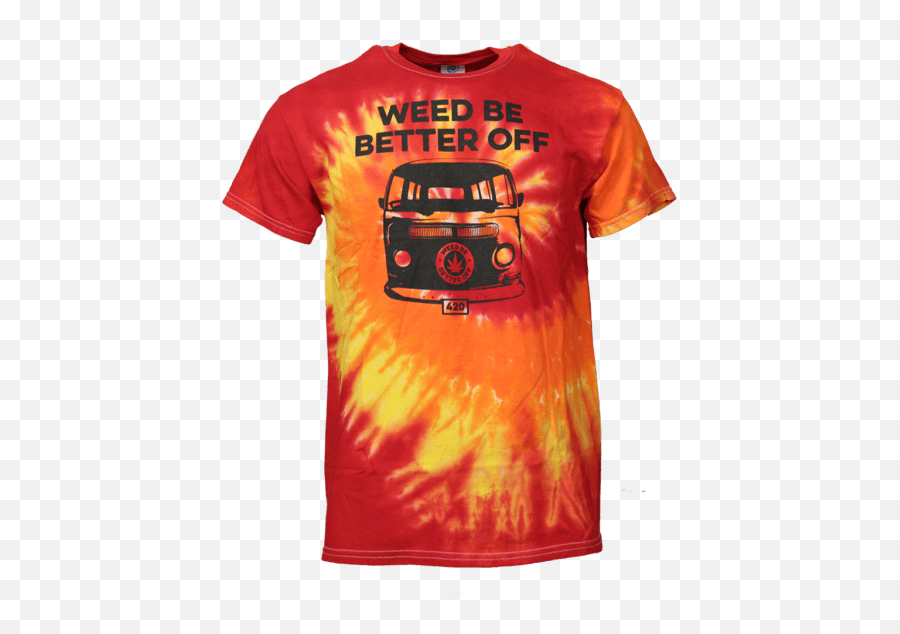 Wbbo Bus Logo In Black Tie Dye Blaze Pattern Short Sleeve T Shirt Weed Be Better Off Active Png - shirt Png
