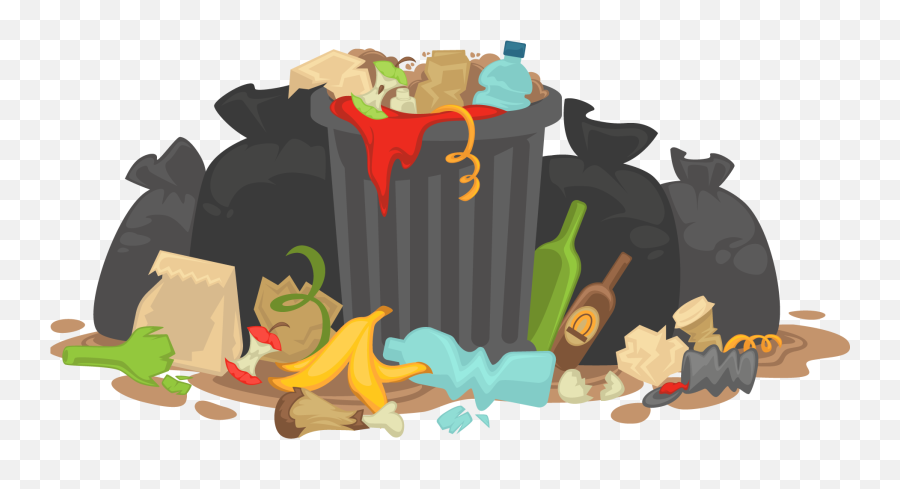 Download Hd Pile Of Garbage Vector Transparent Png Image - Transparent Background Food Waste Clipart,Garbage Png