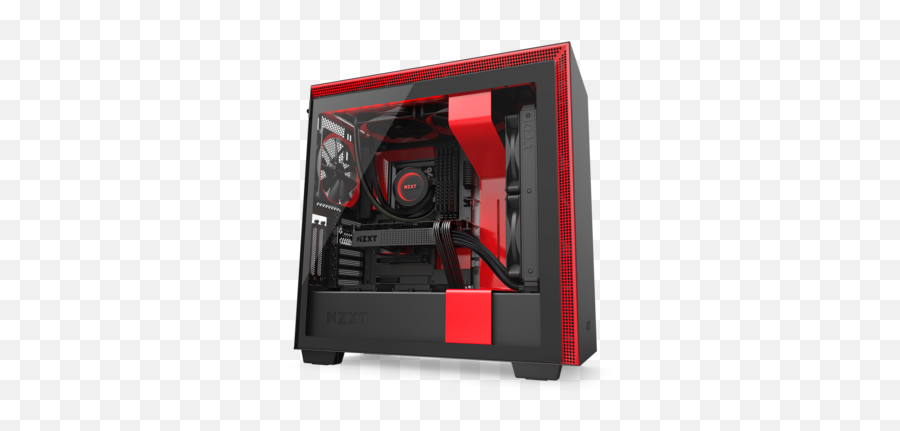 Computer Cases Gaming Nzxt - Nzxt H710i Black Red Png,Computer Transparent