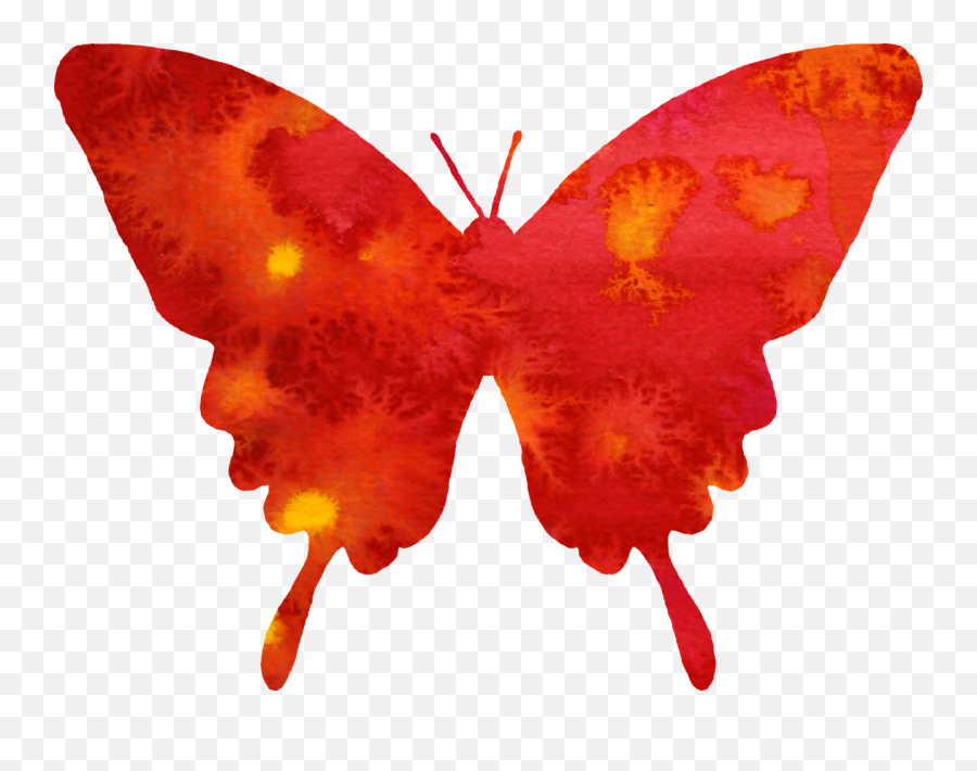 Butterfly Clipart Red - Butterfly Watercolor Painting Red Png,Watercolor Butterfly Png