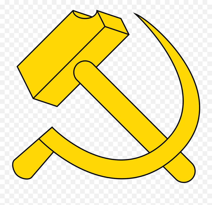 Sickle In Perspective Clipart - Yellow Hammer And Sickle Png,Sickle And Hammer Png