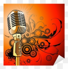 Gold Vintage Microphone Sticker U2022 Pixers - We live to change Background Singing Logo Hd png