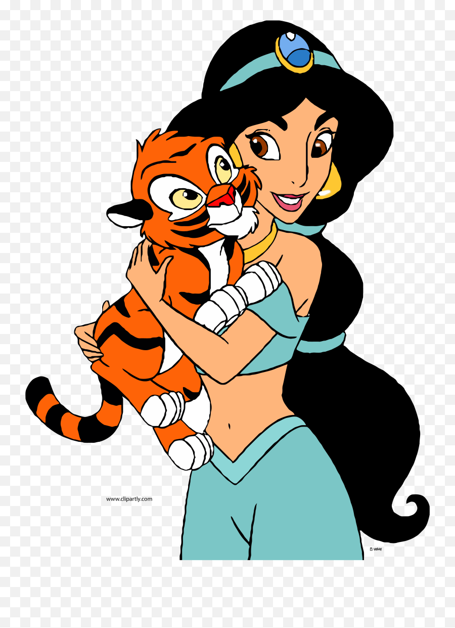 Jasmine Clipart Disney Princess Tigger Love Png - Princess Jasmine With Tiger,I Love Png