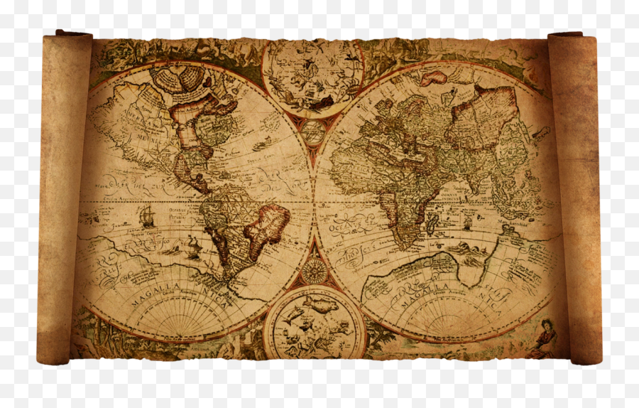 Vintage Maps Old World Map By Hanciong 1032288 - Png World Map Old Png,World Map Png Transparent Background