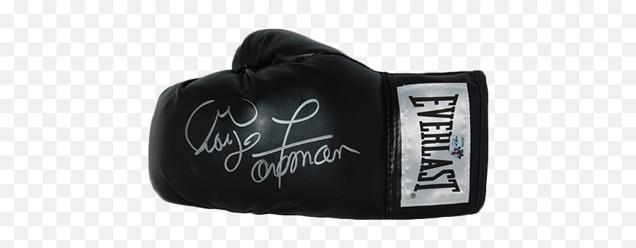 George Foreman Autographed Black Everlast Boxing Glove Hologram - Everlast Png,Boxing Glove Logo
