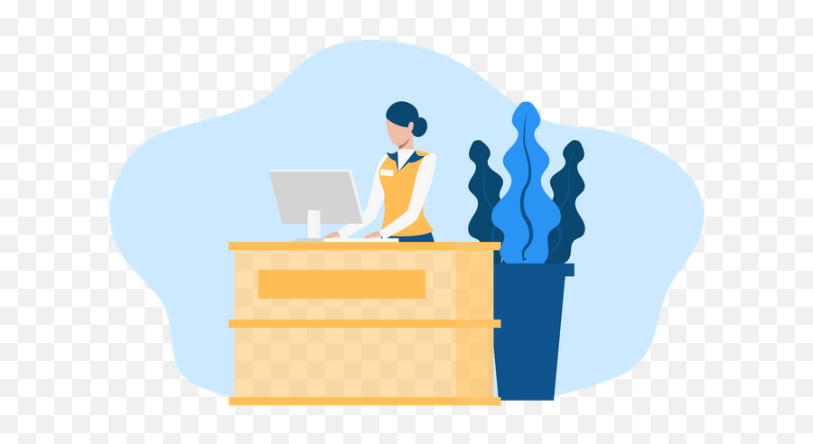 Free Receptionist Working - Receptionist Illustration Png,Receptionist Png