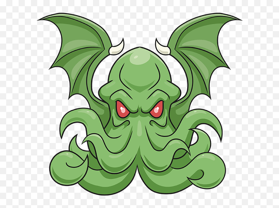 How To Draw Cthulhu - Really Easy Drawing Tutorial Draw A Cthulhu Easy Png,Cthulhu Icon Png