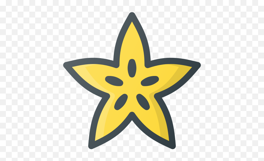 Carambola Friut Star Starfiut - Transparent Blue And Yellow Stars Png,Health Icon Set