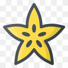 Carambola Friut Star Starfiut - Transparent Blue And Yellow Stars png