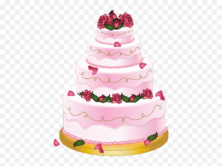 Download Wedding Cake Birthday Clip Art - Cute Cake Wedding Cake Clipart Png,Birthday Cake Transparent Background