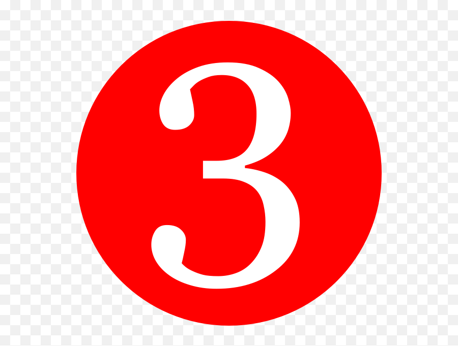 Number Three Clipart - Number 3 In Red Circle Png,Number 3 Png