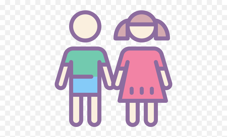 Children Icon In Cute Color Style - Holding Hands Png,Icon Childrens Hands Logo