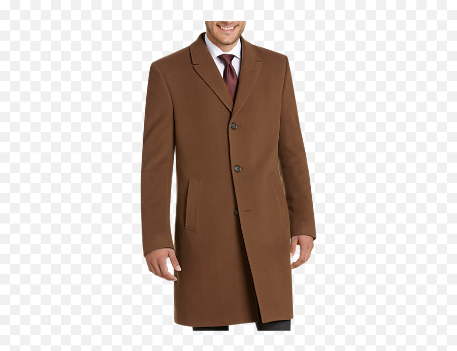 Kenneth Cole New York Caramel Wool And Cashmere Slim Fit Topcoat - Man Png,J Crew Icon Trench In Wool Cashmere