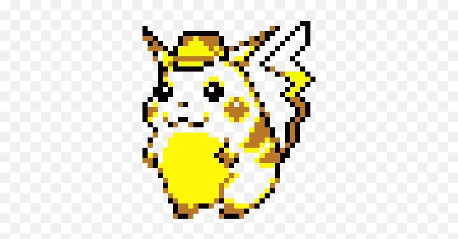 Detective Pikachu Pixel Art Maker - Pikachu Sprite In Pokemon Red And Green Png,Detective Pikachu Logo Png