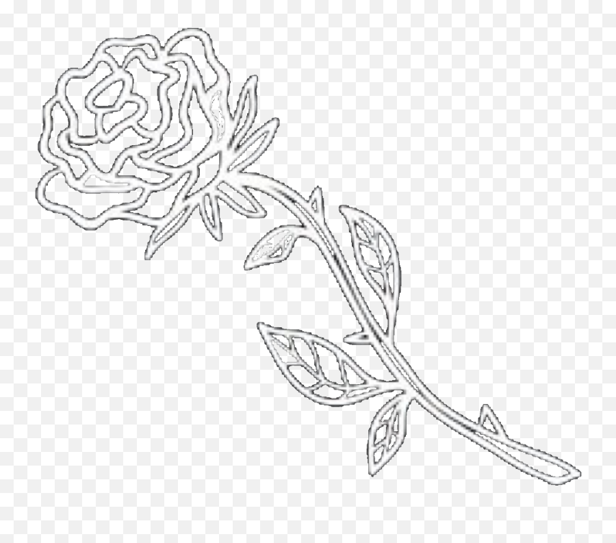 Rose Petals Flower - Line Art Png,Beauty And The Beast Rose Png