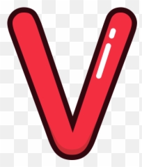 Alphabet Letter Letters Red V Icon - Png