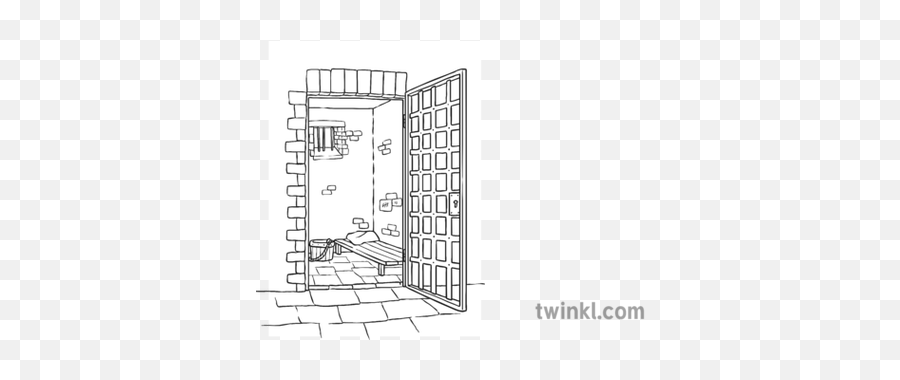Jail Cell Colouring Black And White Illustration - Twinkl Kowhaiwhai Black And White Png,Jail Cell Png