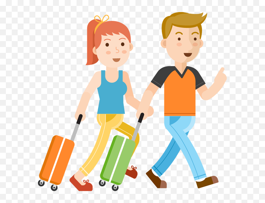Passport Clipart Couple Travel - Man And Woman Traveling Png,Travel Clipart Png