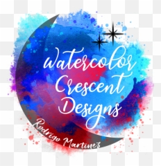 Watercolor Crescent Designs - Graphic Design Png,Crescent Png