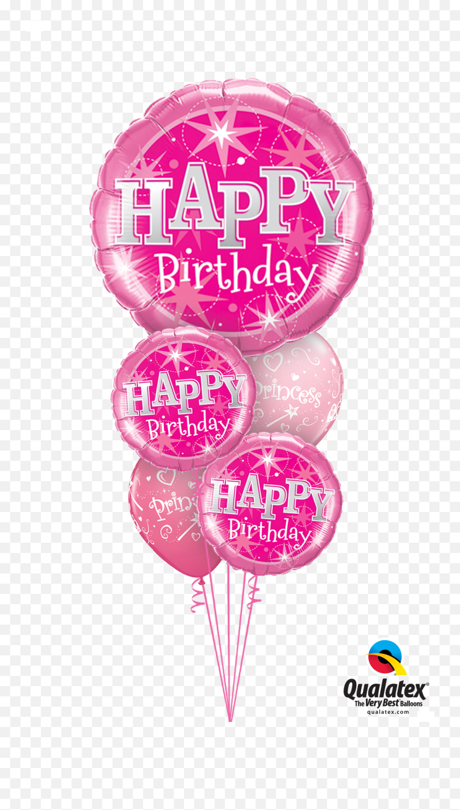 Haopy Birthday Pink Bouquet - Pink Happy Birthday Balloon Bouquet Png,Happy Birthday Balloons Png