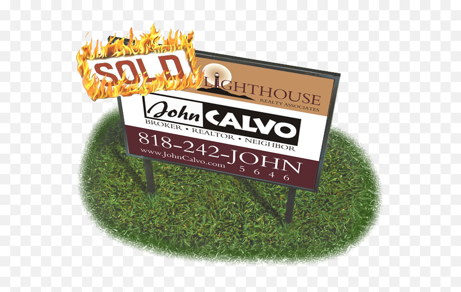 Calvo Flaming Sold Sign Clip Path - Sign Full Size Png Signage,Sold Sign Png