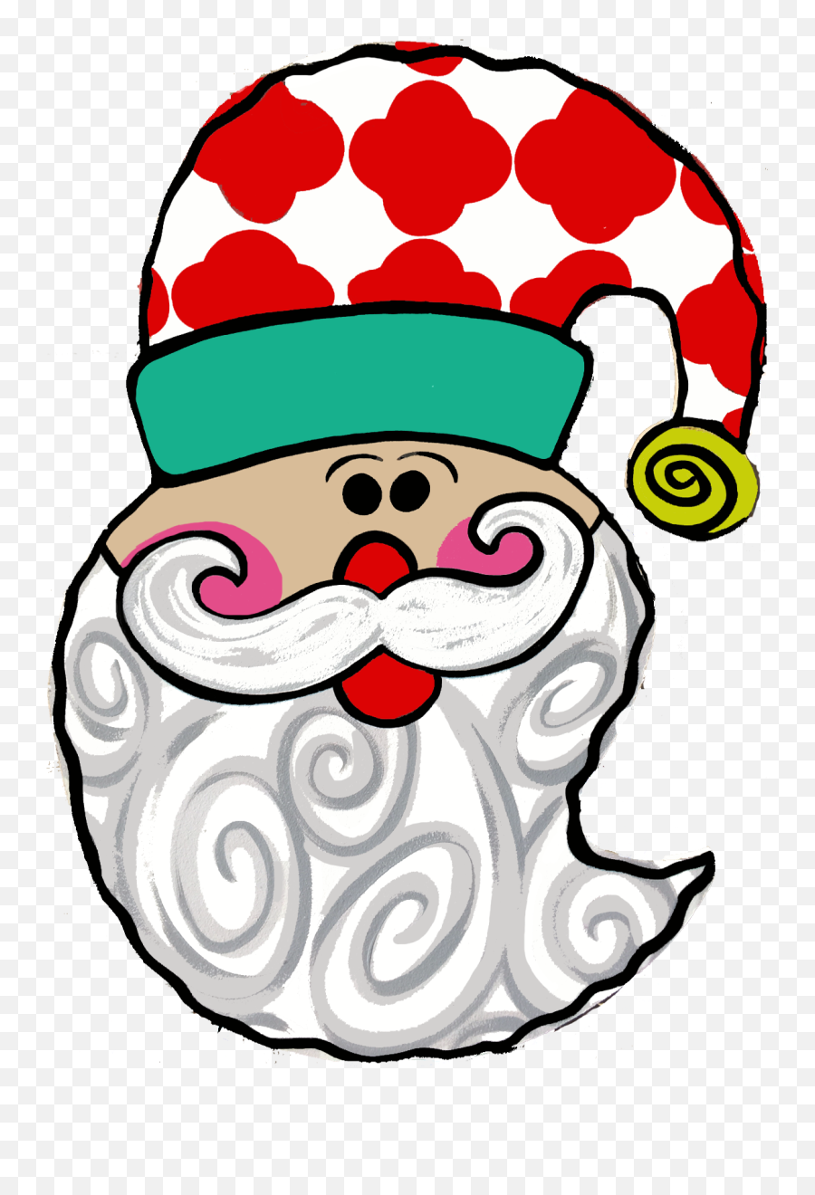Santa Face Door Hanger - Clip Art Png,Santa Face Png