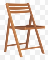 Wooden Folding Chair Cartoon - Transparent Chair Cartoon Free Png,Wooden Chair Png
