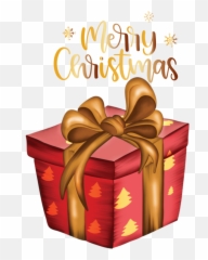 Christmas Gift Ribbon Gold For Merry - Gift Giving Png,Merry Christmas Gold Png
