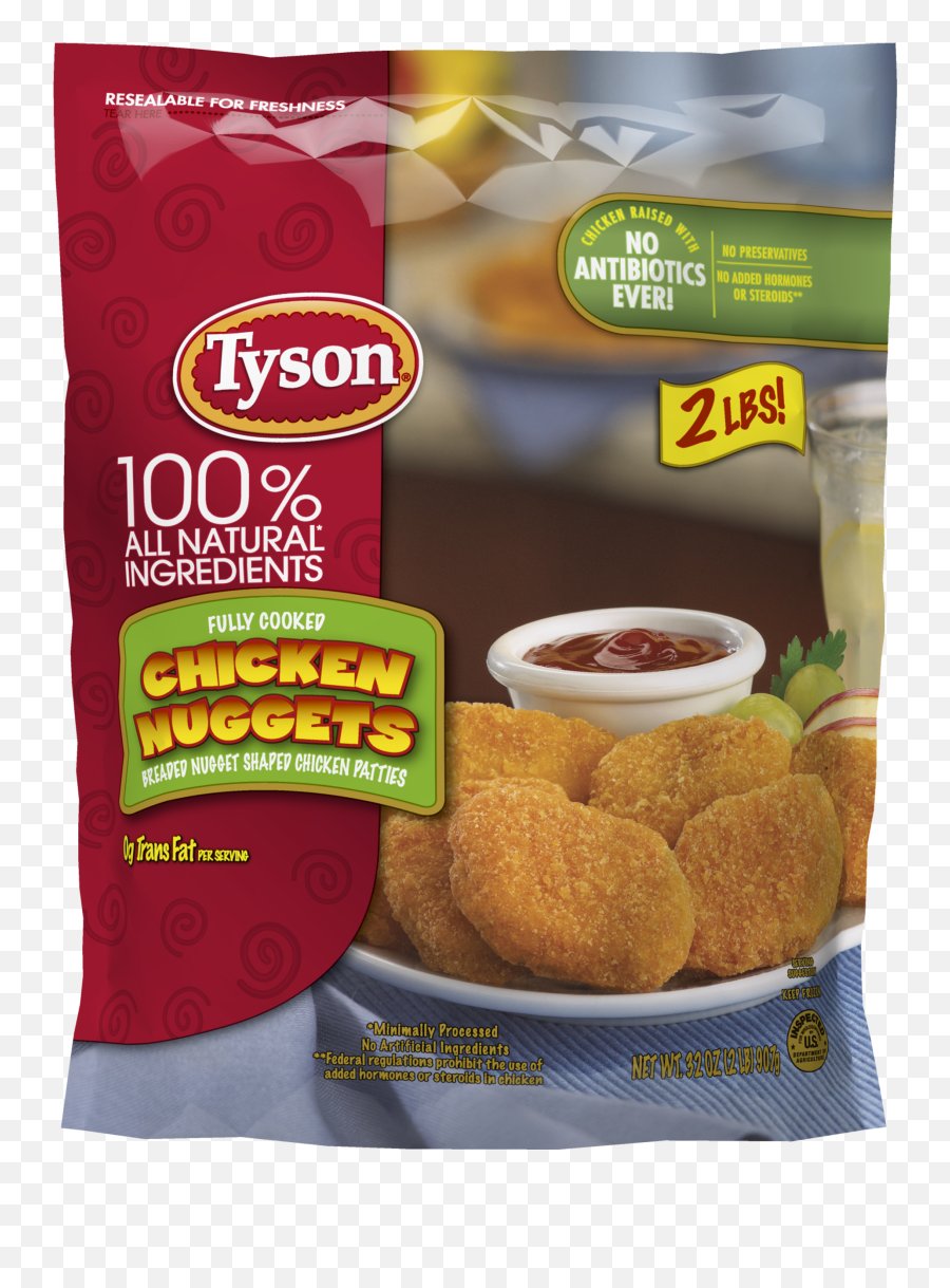 Tyson Fully Cooked Chicken Nuggets 32 - Tyson Chicken Nuggets Nutrition Png,Chicken Nuggets Png