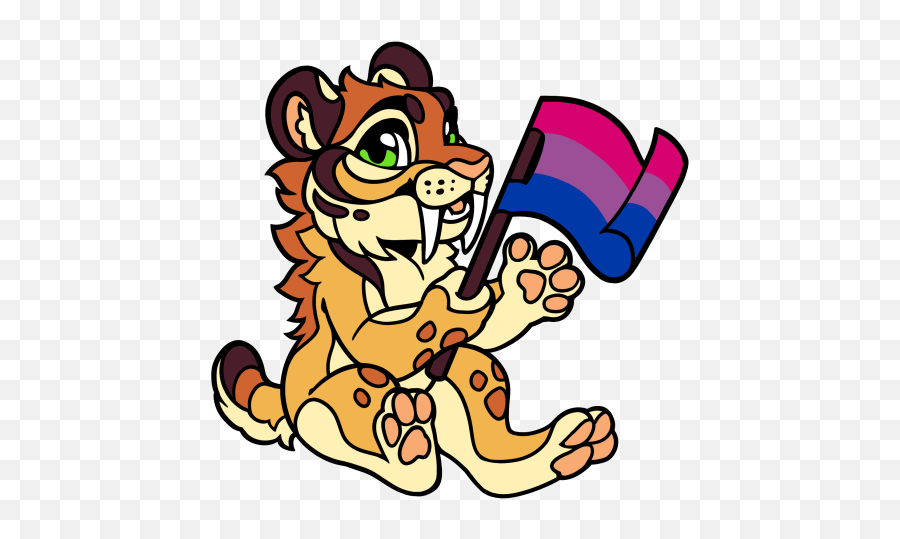 Fursona Pins - Flags Sabertooth Fursona Png,Bisexual Flag Icon