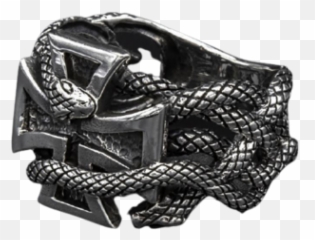 Silver Ring Iron Cross Snakepit 925er Sterling - Mesh png