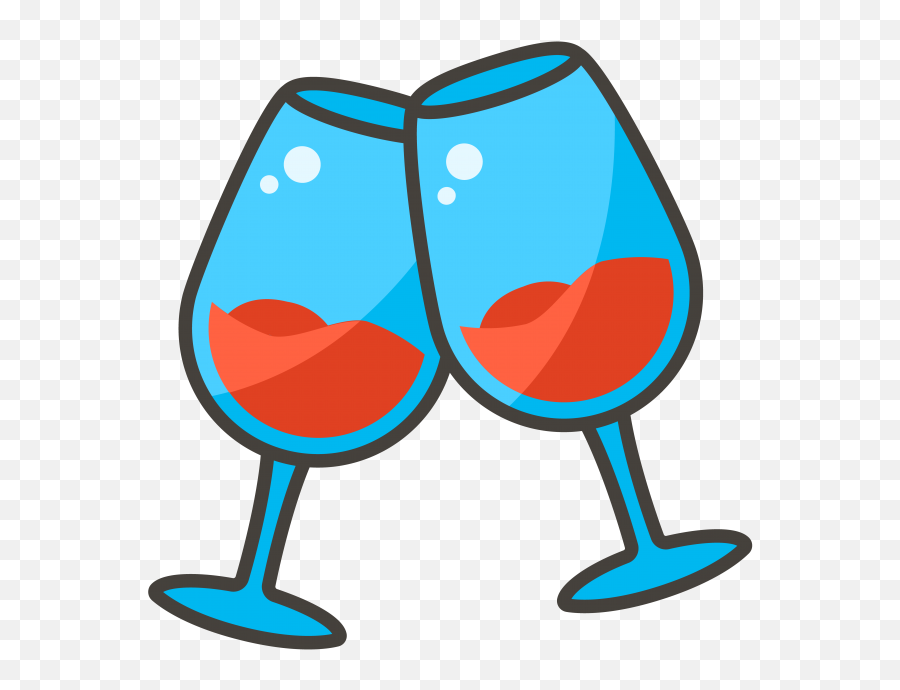Clinking Glasses Emoji Icon Png Transparent - Animated Glass,Champagne Glasses Icon