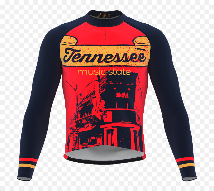Scudopro Pro Thermal Long Sleeve Cycling Jersey Tennessee Usa State Icon Landmark Identity Men And Women - Long Sleeve Png,Tn Icon