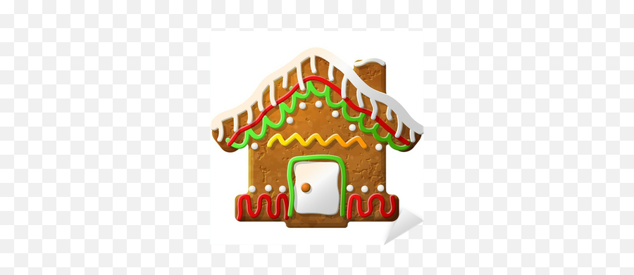 Sticker Gingerbread House Decorated Colored Icing - Pixersus Our Gingerbread House Clip Art Png,Gingerbread House Icon