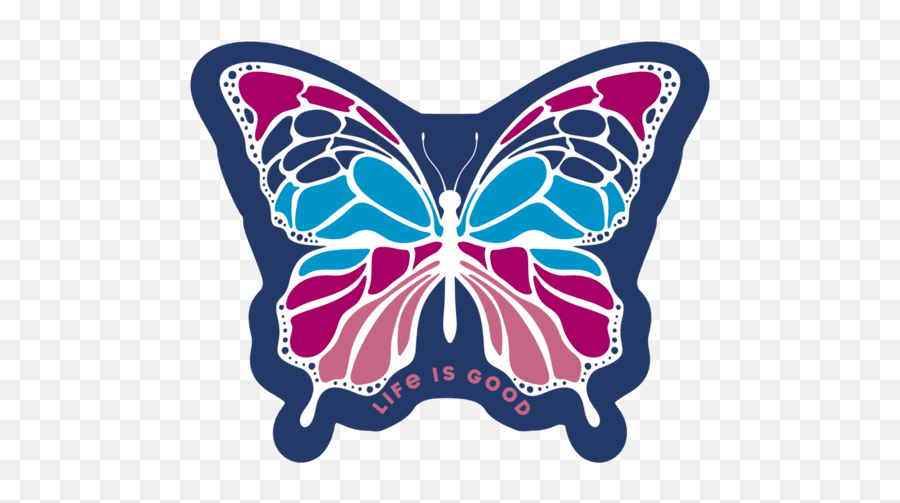 Sale Butterfly Small Die Cut Decal Life Is Good Official Site - Life Is Good Butterfly Shirt Png,Butterfly Icon Vector