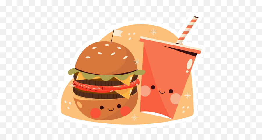 Burger Stickers - Free Food And Restaurant Stickers Png,Tumblr Cartoon Icon Template