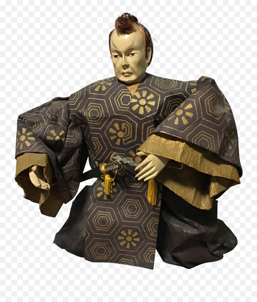 Japanese Ningyo Samurai Paper Mache Figurine Png Transparent