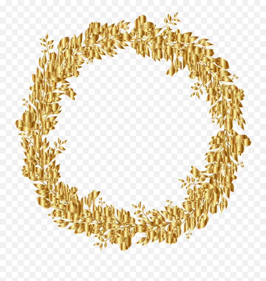 Flowers Wreath Gold - Necklace Png,Gold Wreath Png