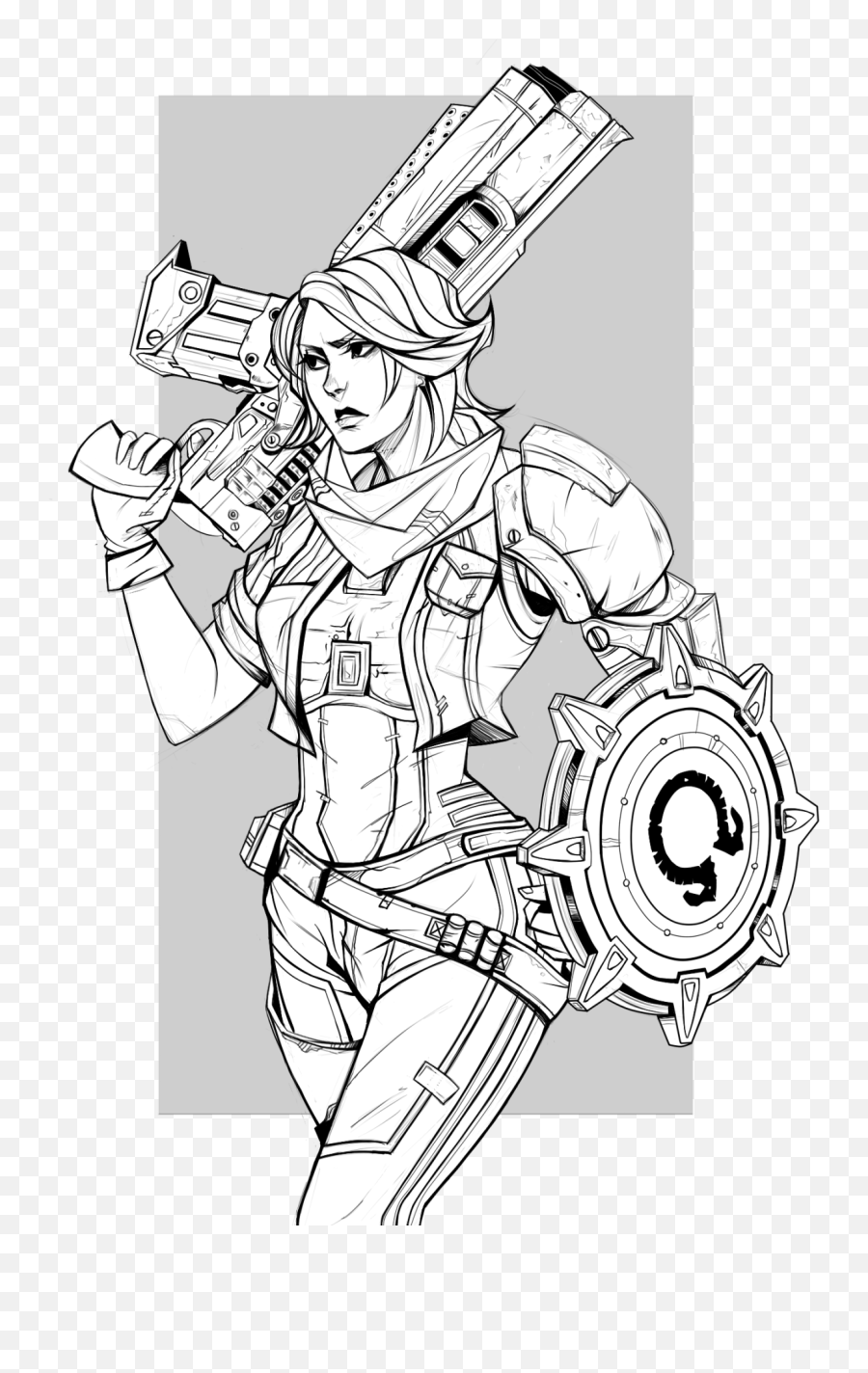 Athena By Robas Borderlands Art - Cartoon Png,Coloring Book Png