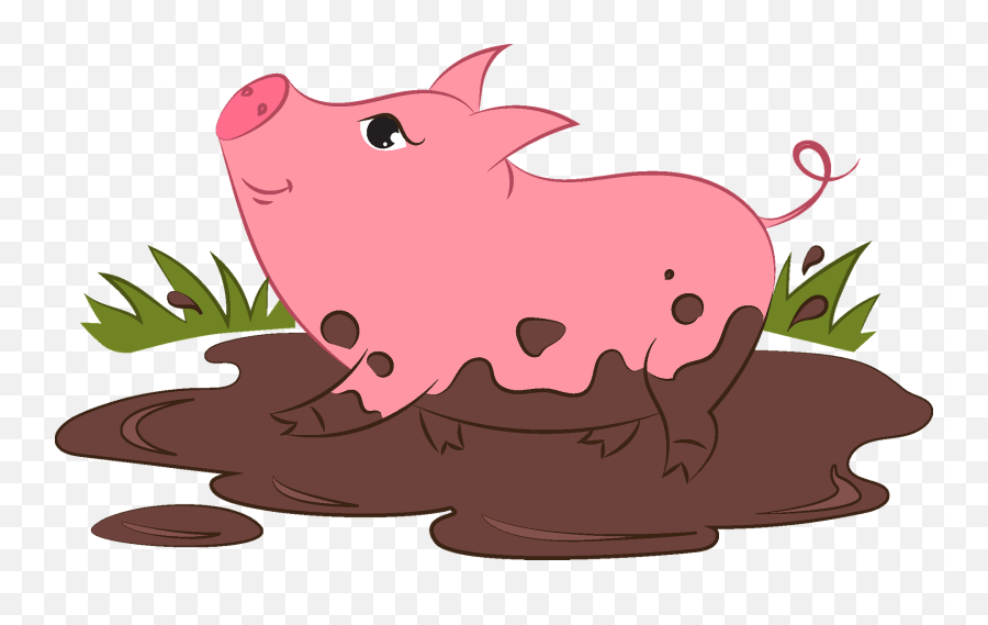 Pig In A Mud Puddle Clipart - Pig In The Mud Clipart Png,Puddle Png