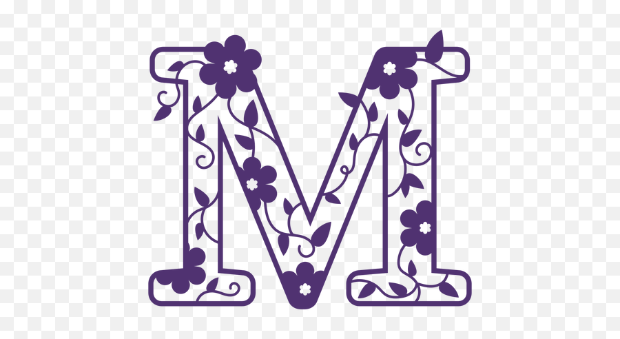 Floral Alphabet Letter M - Alfabeto Floral Letra M Png,Letter M Png