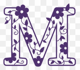 Floral Alphabet Letter M - Alfabeto Letra png
