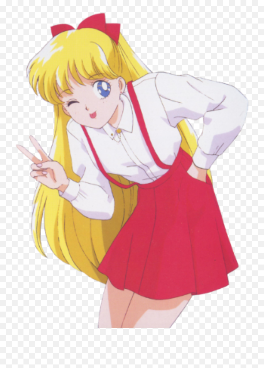 Soft Sailormoon Anime Peace Sign Wink Sticker By - Transparent Sailor Venus Png,Peace Sign Transparent