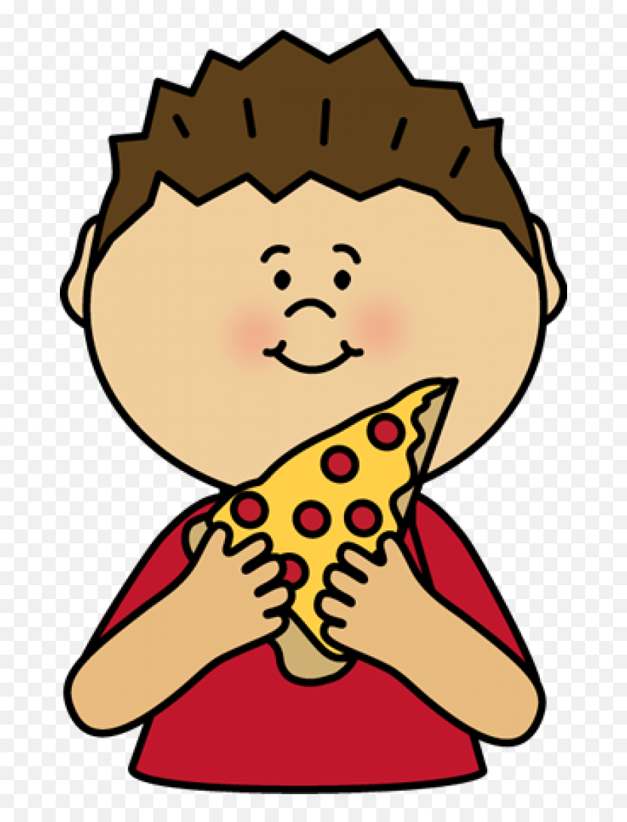Boy Eating Pizza Clipart - Boy Blowing Bubble Gum Cartoon Png,Pizza Clipart Transparent